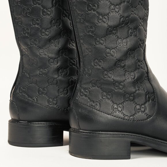 Gucci Maud Nero Soft Guccissima Leather Knee-High Riding Boots - Picture 7 of 11
